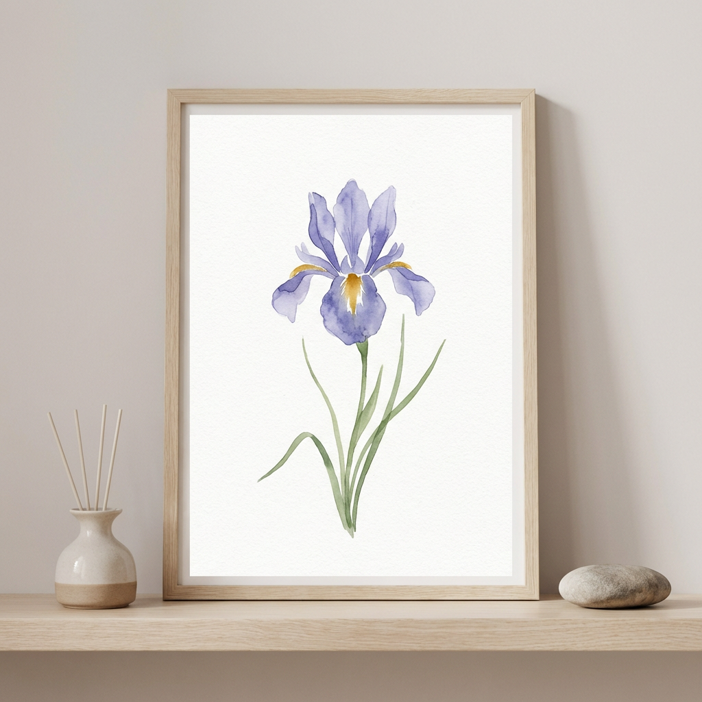 Iris in fiore con simmetria radiale: esempio di geometria sacra dei fiori a tre petali